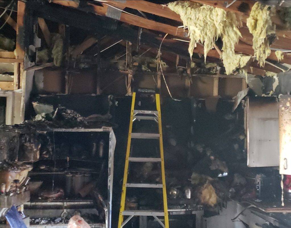 Flood damage in basement